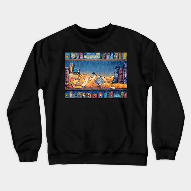 Book cat Crewneck Sweatshirt by illustore